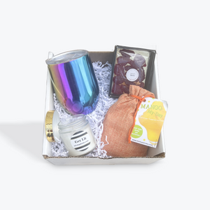 Deluxe Wine Lovers Gift Set - Tumbler, Gourmet Slush Mix, Candle, and Wine Gummies