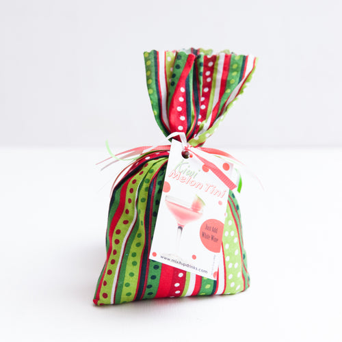 Kiwi Melon Tini - Slushy Wine Mix in Striped Red and Green Bag